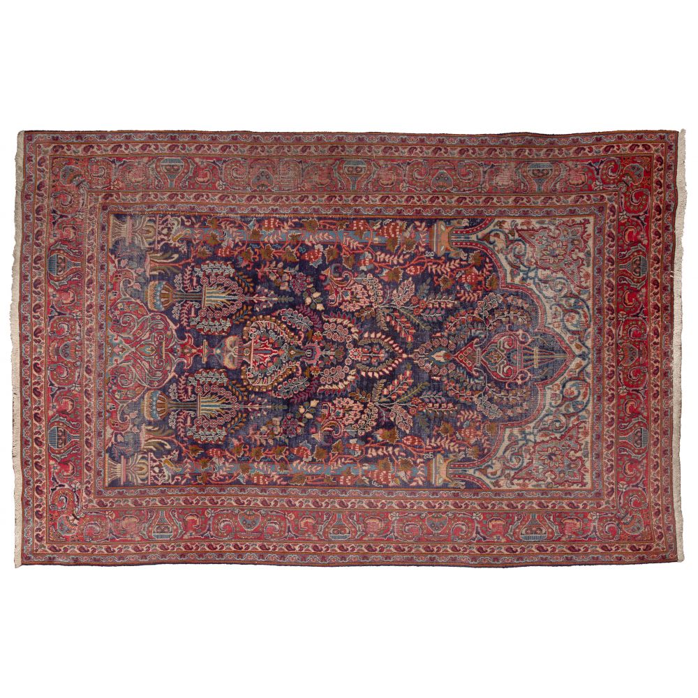 Appraisal: KASHAN STYLE RUGRoom size having an abstract floral motif in