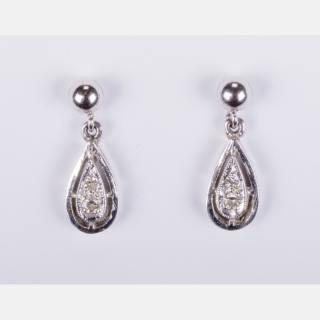 Appraisal: A Pair of kt White Gold and Diamond Earrings A