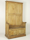 Appraisal: SETTLE BENCH - Unusual th C pine settle bench with