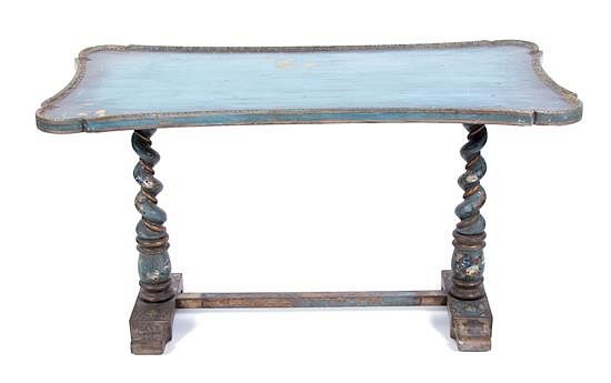 Appraisal: A Mizner Style Painted Table Height x width x depth