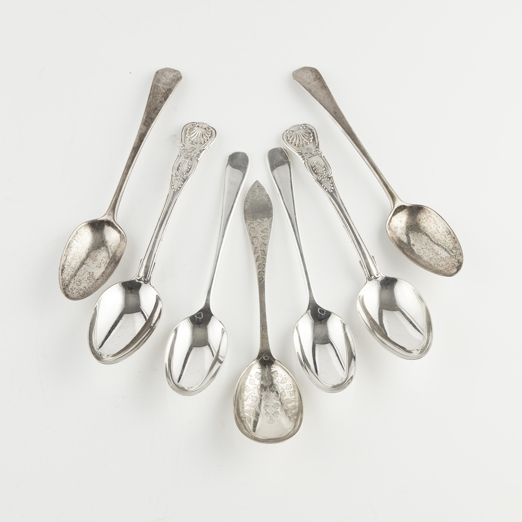 Appraisal: A group of table spoons a pair of Old English