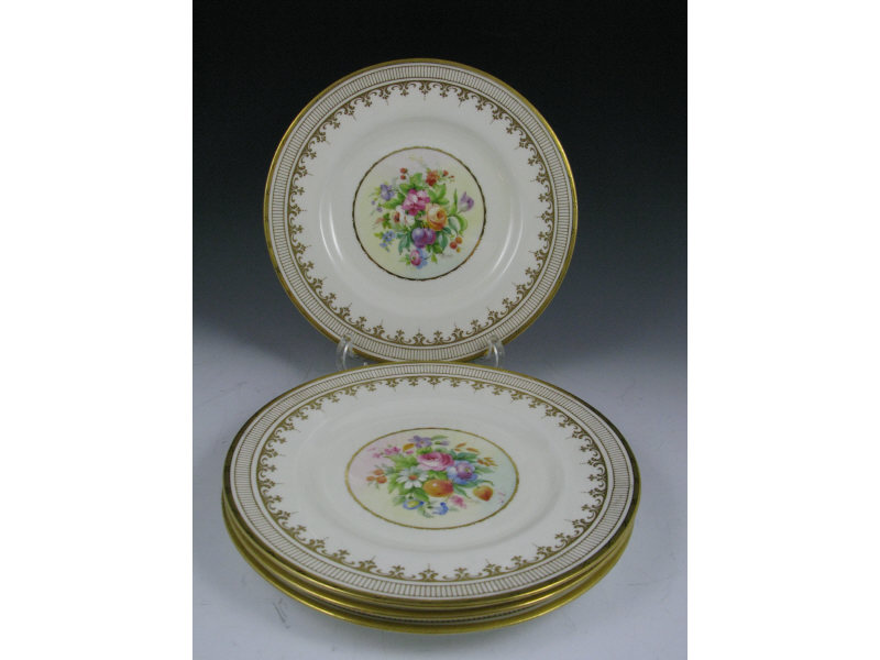 Appraisal: Set of Four Mintons Floral Cabinet Plates each artist signed