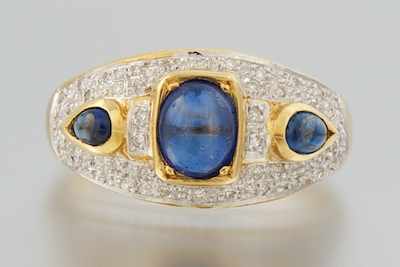 Appraisal: A Ladies' Sapphire and Diamond Ring k yellow gold ring