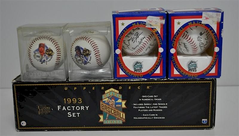 Appraisal: PC BASEBALL MEMORABILIA CARDS BALLS - Upperdeck Factory Card Set