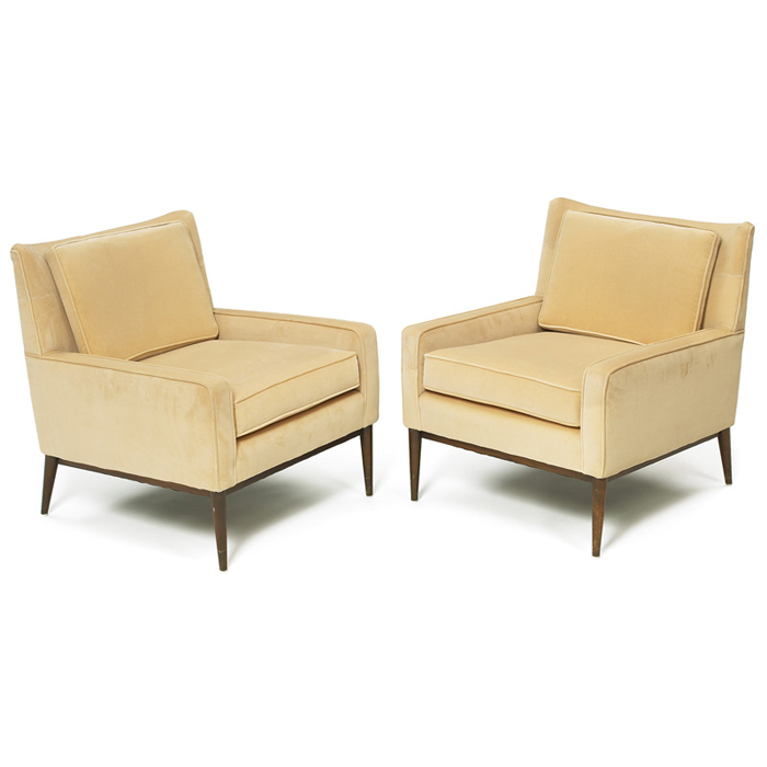 Appraisal: Paul McCobb lounge chairs pair by Calvin low-arm forms with