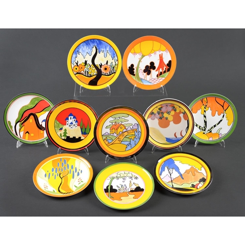 Appraisal: Clarice Cliff Nine Wedgwood bone china and one earthenware Bizarre