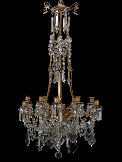 Appraisal: Napoleon III Gilt-Metal and Cut Glass Twelve-Light Chandelier third quarter