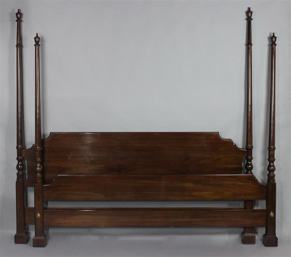 Appraisal: FEDERAL STYLE PENCIL POST MAHOGANY KING BED having a headboard