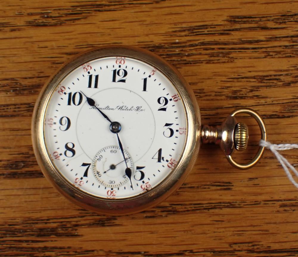 Appraisal: HAMILTON MODEL OPEN FACE POCKET WATCH having hour minute dial