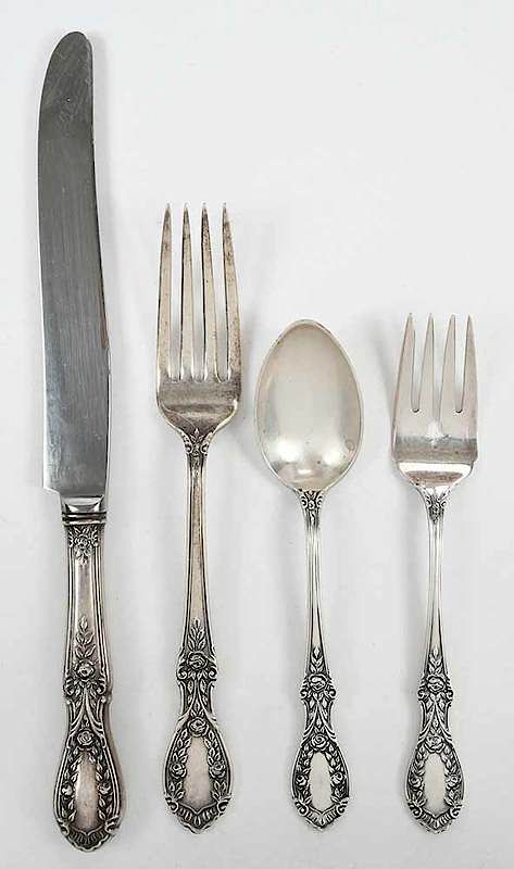 Appraisal: American Beauty Sterling Flatware Pieces American th century including six