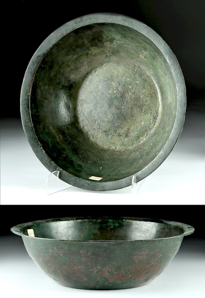 Appraisal: Large Roman Byzantine Bronze Bowl ex-Bonhams Originally Listed At Late