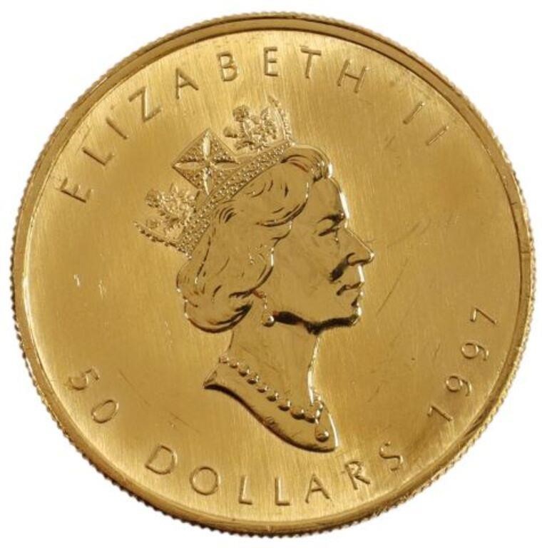 Appraisal: Canada fifty dollar one-ounce gold coin fine gold