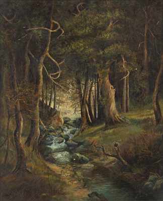 Appraisal: John Quidor American - Forest interior Oil on canvas unsigned