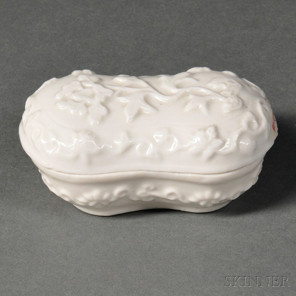 Appraisal: Blanc-de-Chine Covered Box China Qing Dynasty the lid and base