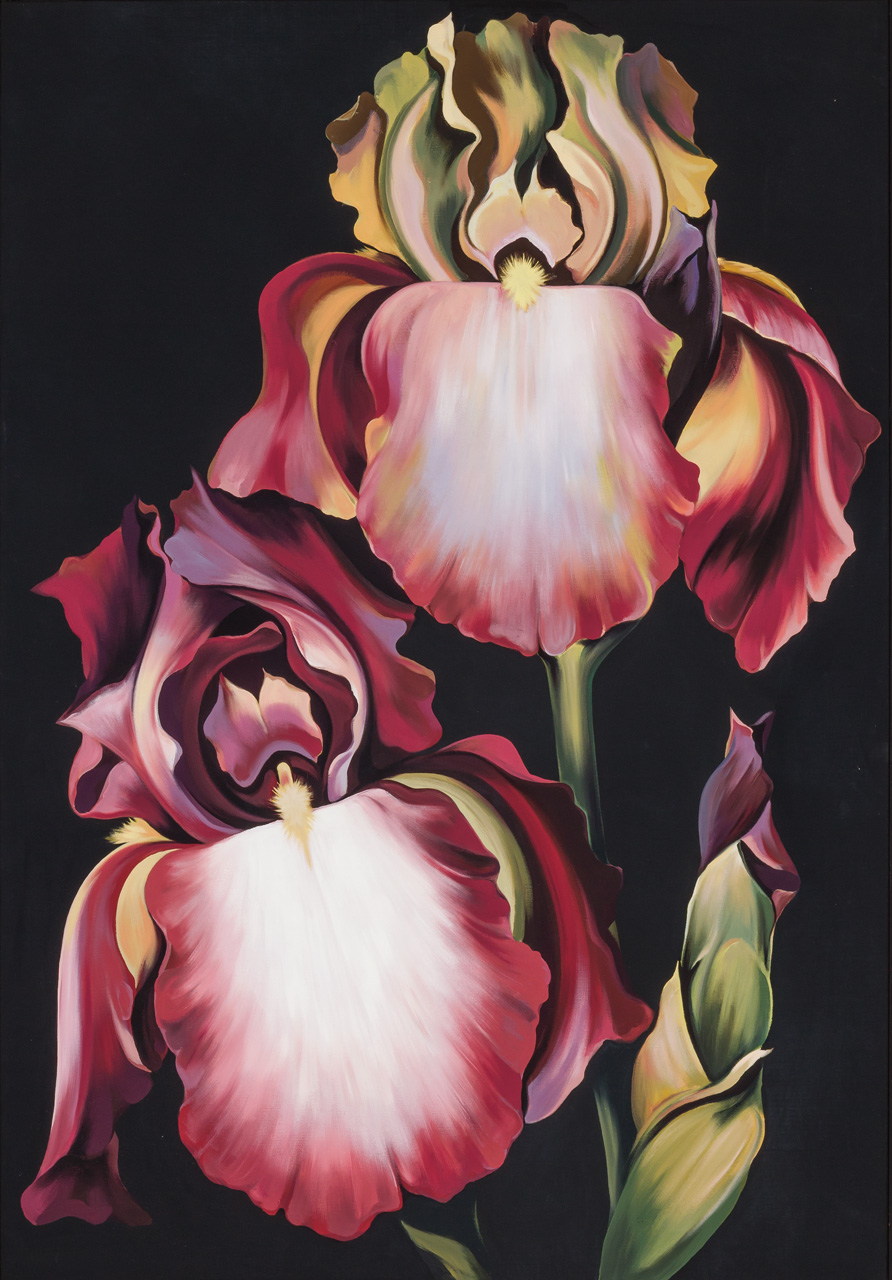 Appraisal: LOWELL NESBITT American - Two Irises on Black oil on