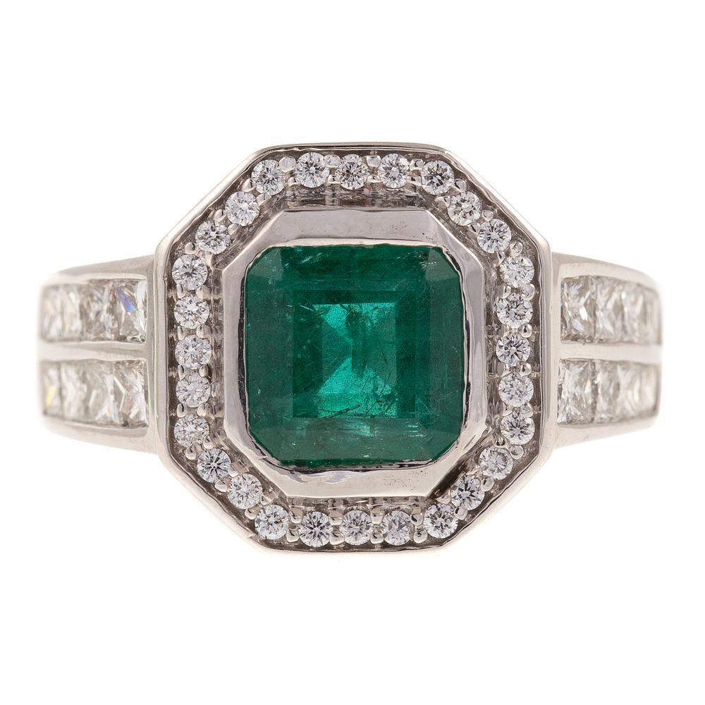 Appraisal: A ct Emerald Diamond Ring in K K white gold