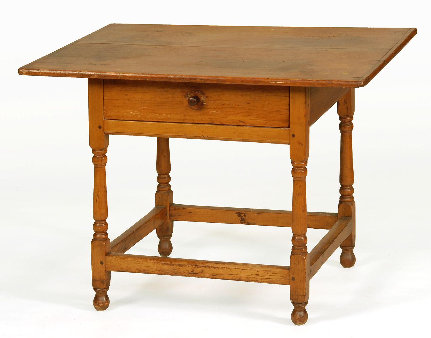 Appraisal: ANTIQUE AMERICAN ONE-DRAWER TAVERN TABLE th CenturyIn pine and maple