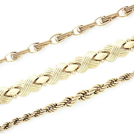 Appraisal: Three Gold Bracelets Estimate -