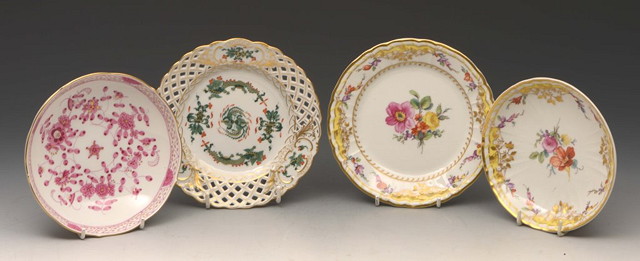 Appraisal: TWO MEISSEN SMALL DISHES and two KPM Porcelain dishes each