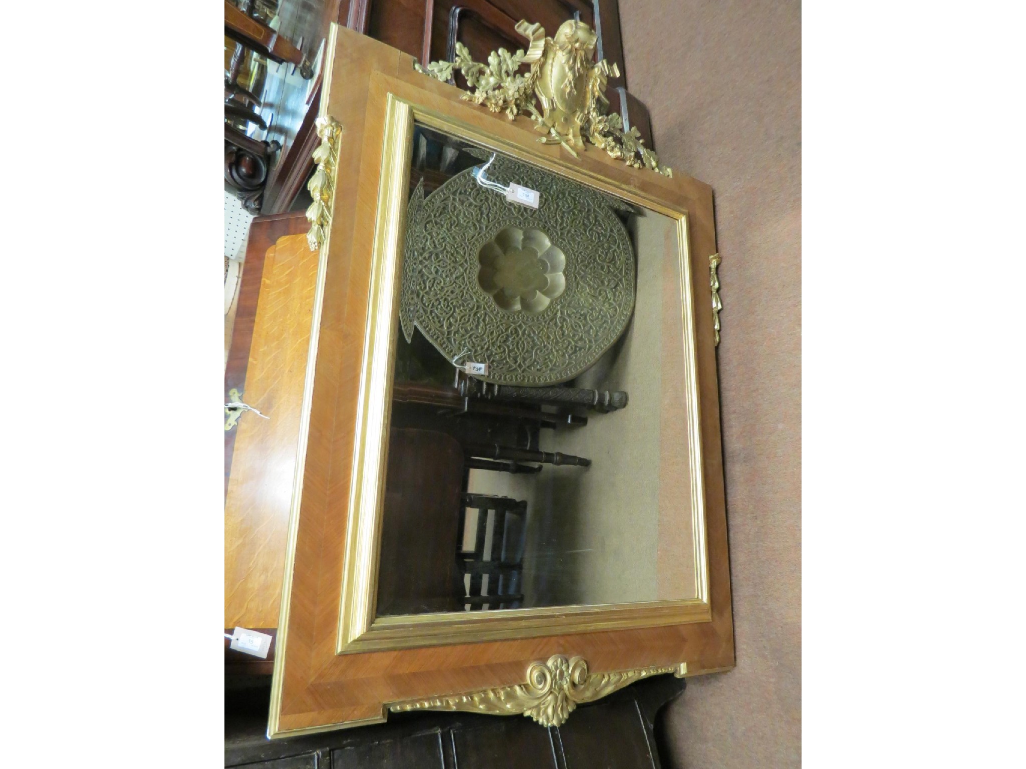 Appraisal: A large mid- th century style mirror rectangular with cartouche