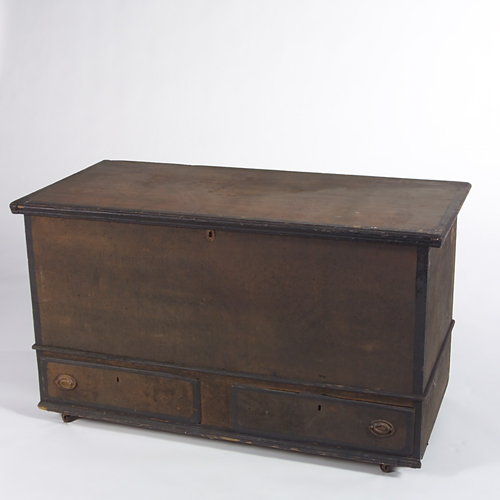 Appraisal: th c American blanket chest with remains of salmon and