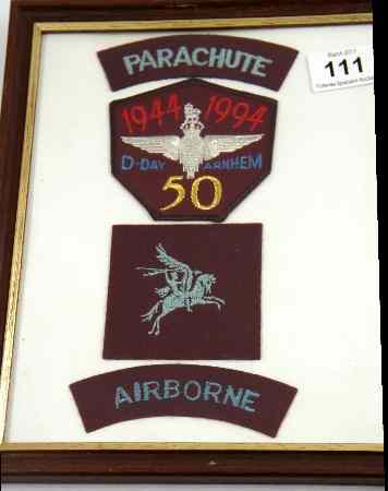 Appraisal: A framed set of - Parachute Regiment Cloth Badges