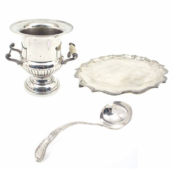 Appraisal: A group of silverplate table articles and flatware Comprising a