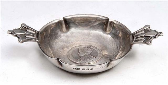 Appraisal: AN EDWARD VIII SILVER COMMEMORATIVE TWO HANDLED DISH with coronet