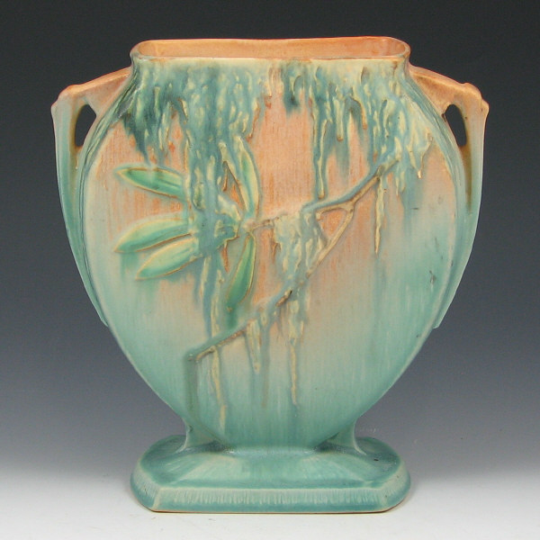 Appraisal: Roseville Moss - Vase Roseville Moss vase in tan and