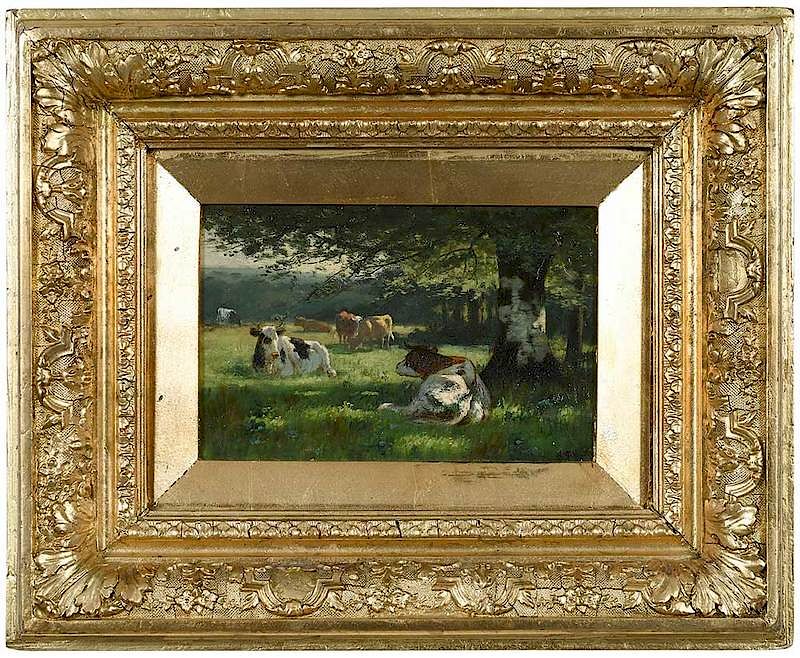 Appraisal: William Frederick Hulk British - Cows Resting in Shade signed