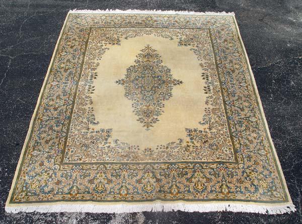 Appraisal: HAND TIED CREAM KERMAN CARPET Approx ' '' x '