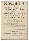 Appraisal: SHAKESPEARE WILLIAM Davenant William Sir Macbeth a Trag dy With