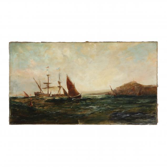 Appraisal: CONTINENTAL SCHOOL MARITIME PAINTING TH CENTURY Oil on canvas unsigned