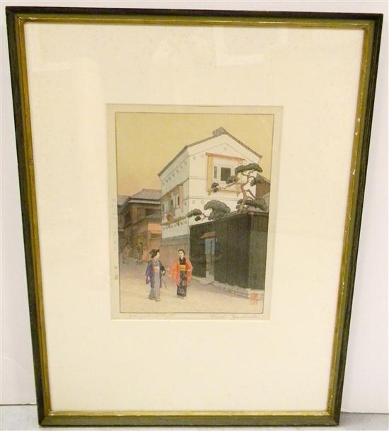 Appraisal: Toshi Yoshida - color woodblock print pencil signed ''Kikuzaka Street''