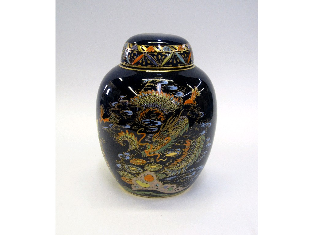 Appraisal: Carlton Ware 'Chinese Dragon' ginger jar and lid on blue