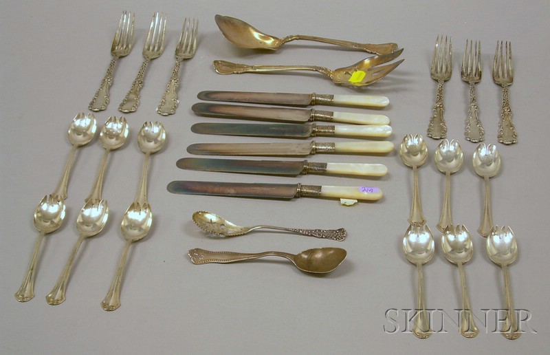 Appraisal: Group of Sterling Silver Flatware and Banded Fish Knives a