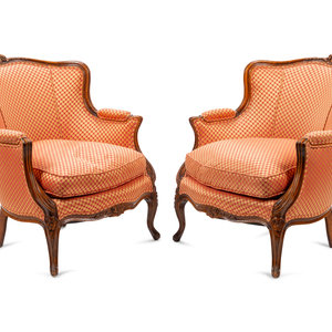 Appraisal: A Pair of Louis XV Beechwood Berg res th Century