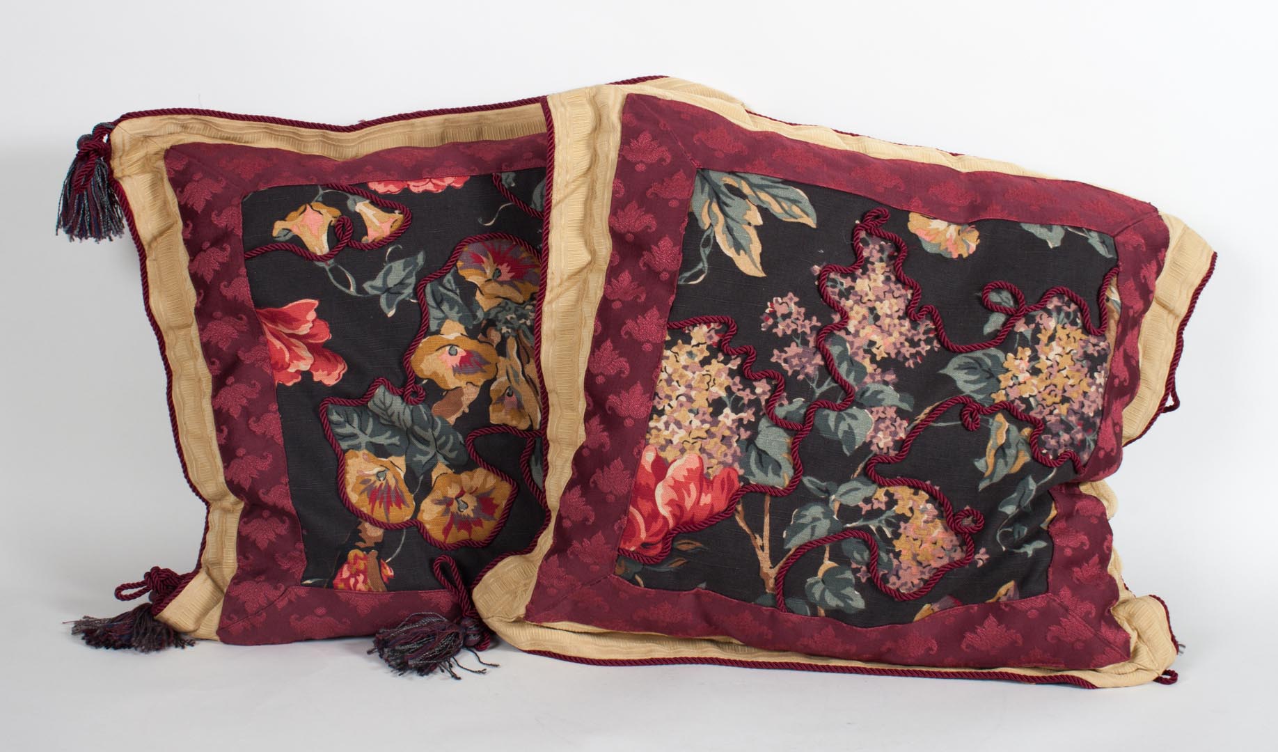 Appraisal: Pair of floral print decorated pillows