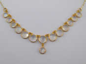 Appraisal: A yellow metal tests carat gold moonstone necklace approx cm