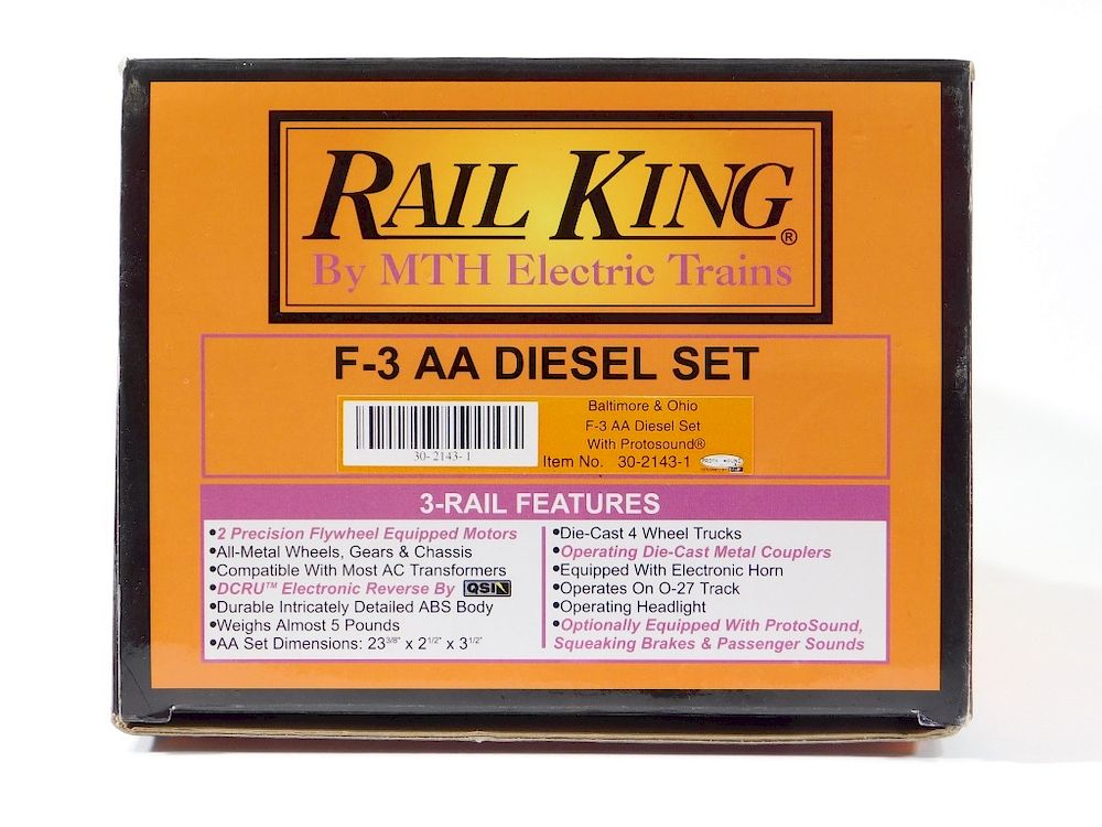 Appraisal: MTH Rail King Baltimore Ohio F- AA Diesel Train United