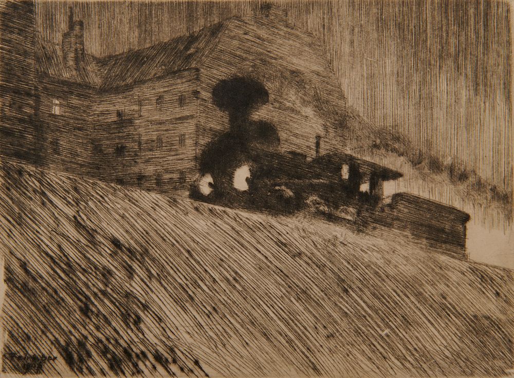 Appraisal: LYONEL FEININGER American German - Die Maschine The Locomotive Prasse