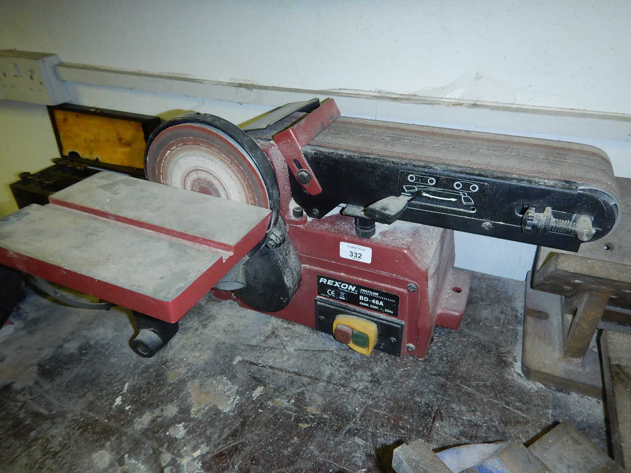 Appraisal: A Rexon BD- A watt belt sander and grinder Viewing