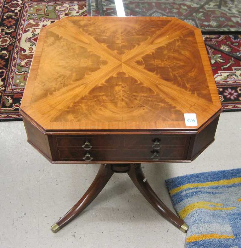 Appraisal: FEDERAL STYLE MAHOGANY LAMP TABLE American mid- th century having