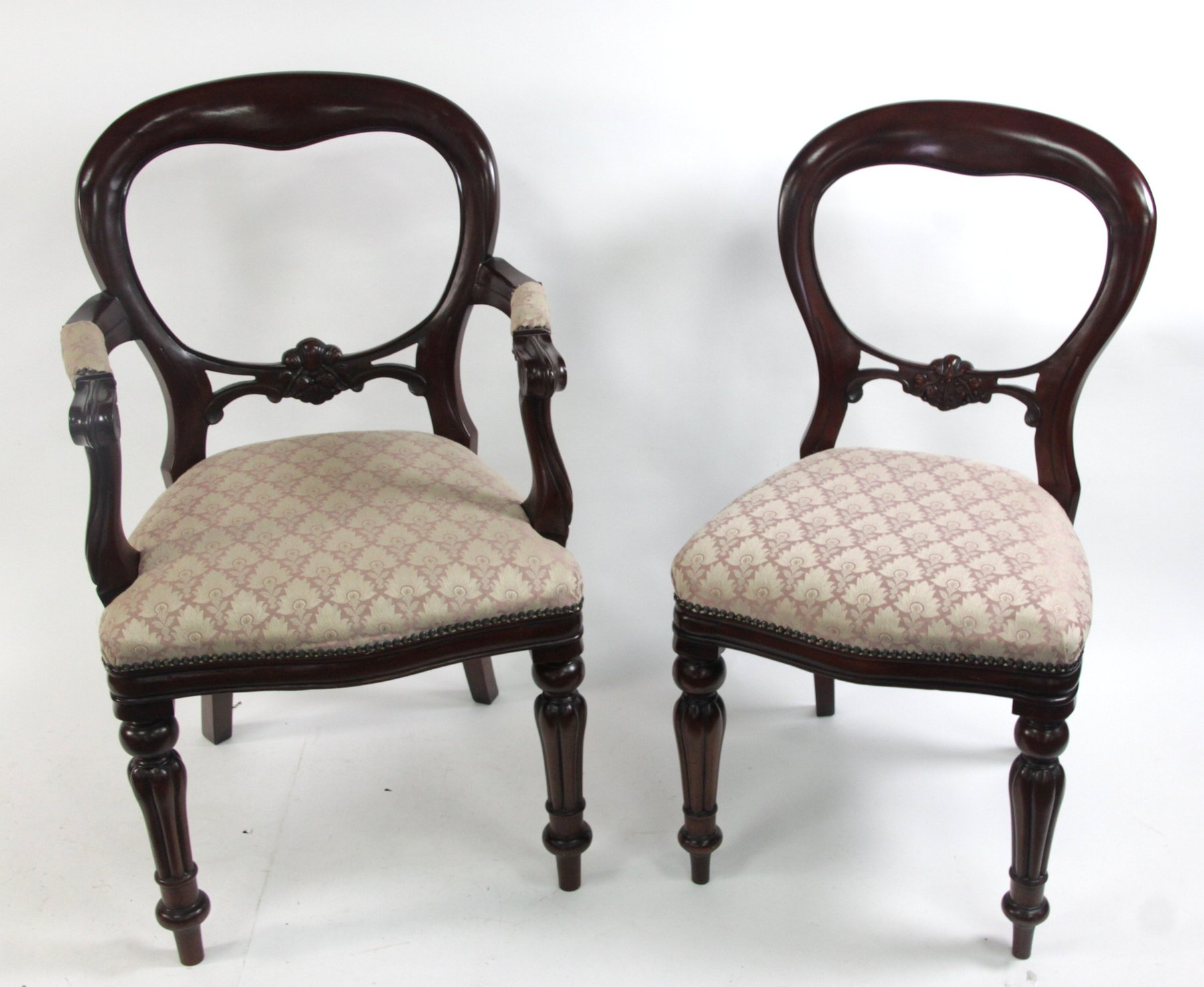 Appraisal: A set of ten Victorian style mahogany dining chairs with