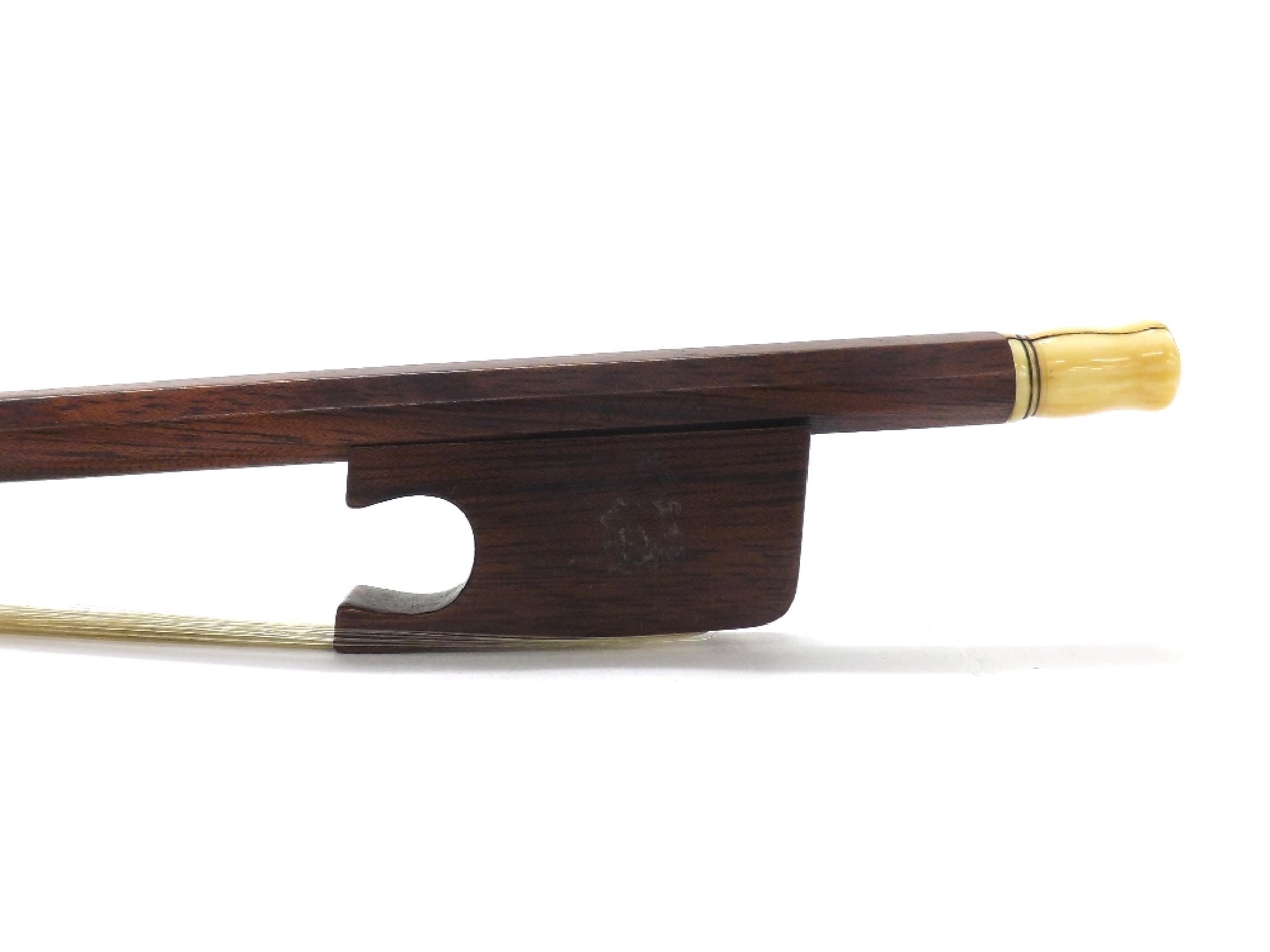 Appraisal: English violoncello bow circa faintly stamped Dodd the stick round