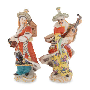 Appraisal: A Pair of Meissen Porcelain Malabar Figures th Century each