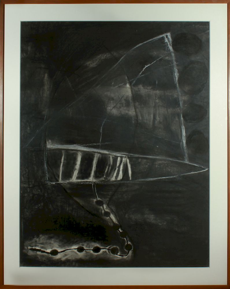 Appraisal: Diana Cooper Abstract Drawing Charcoal on Paper Diana Cooper American