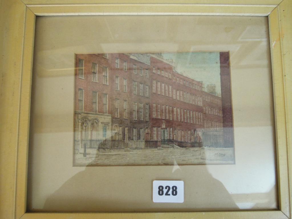 Appraisal: An early th century watercolour of a Dublin street scene