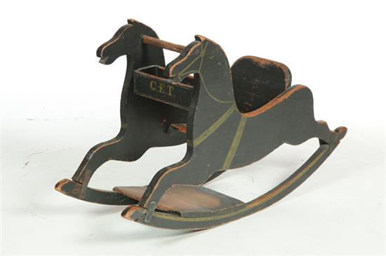 Appraisal: ROCKING HORSE TOY American mid th century pine Two silhouette