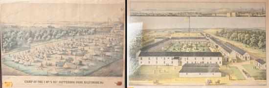 Appraisal: Civil War Camp Views Two chromolithographs by E Sachse ''U